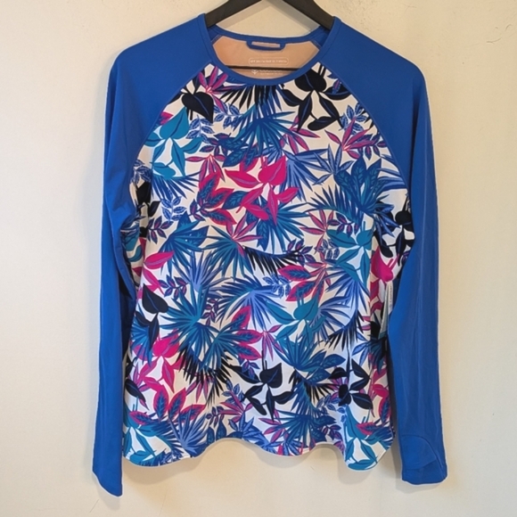 Coolibar Women's Kawela Swim Top Long Sleeve UPF 50 Rashguard Multi Color - Picture 1 of 10